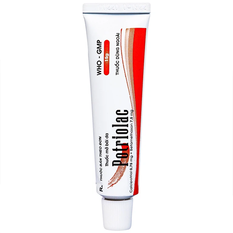 Thuốc mỡ bôi da Potriolac Trung Ương 2 điều trị vảy nến mảng, mức độ nhẹ đến vừa (15g)