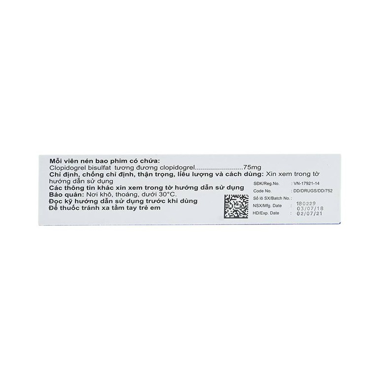 Thuốc Sagason 75 Celogen Pharma điều trị nhồi máu cơ tim, đột quỵ (3 vỉ x 10 viên)