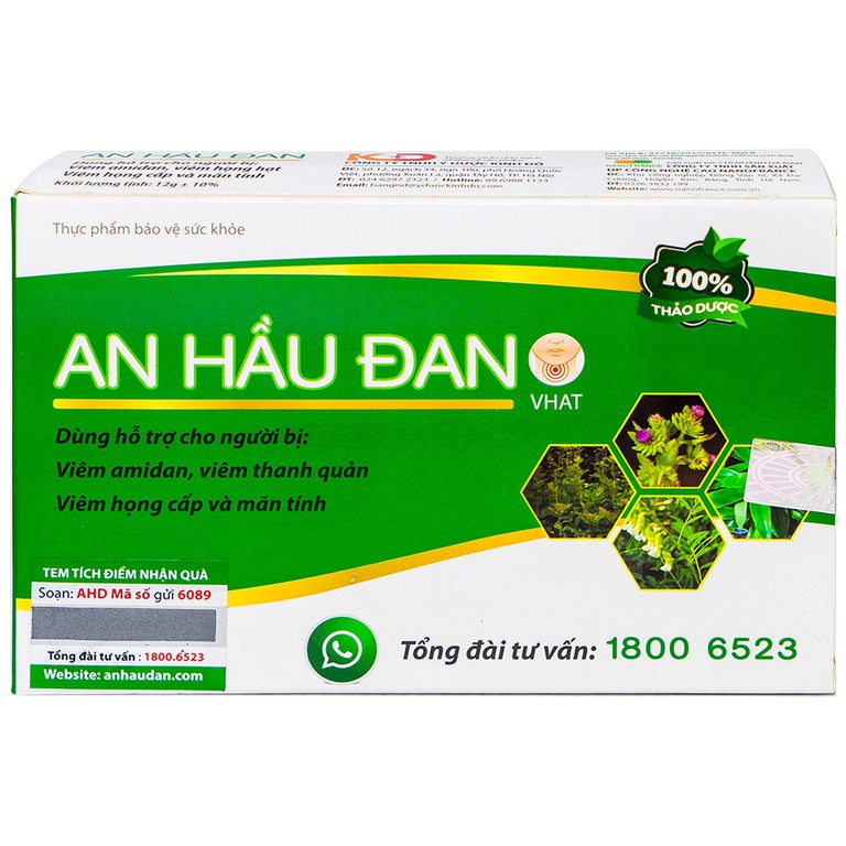 Viên ngậm An Hầu Đan Kinh Đô hỗ trợ viêm amidan, viêm thanh quản, viêm họng cấp (2 vỉ x 10 viên)