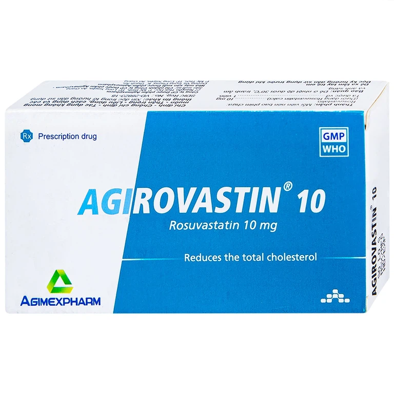 Thuốc Agirovastin 10 Agimexpharm giảm cholesterol toàn phần (3 vỉ x 10 viên)