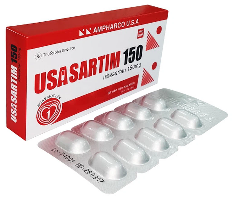 Thuốc Usasartim 150mg Ampharco điều trị cao huyết áp (3 vỉ x 10 viên)