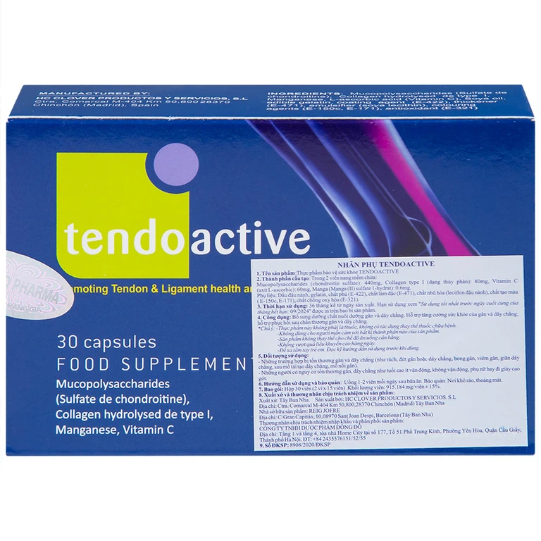 Viên uống Tendoactive Bioiberica bổ sung dưỡng chất nuôi dưỡng gân và dây chằng (2 vỉ x 15 viên)