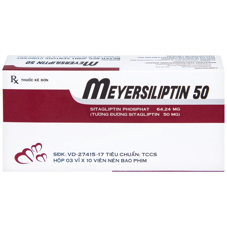 Viên nén Meyersiliptin 50 Meyer - BPC hỗ trợ chế độ ăn kiêng, kiểm soát đường huyết (3 vỉ x 10 viên)