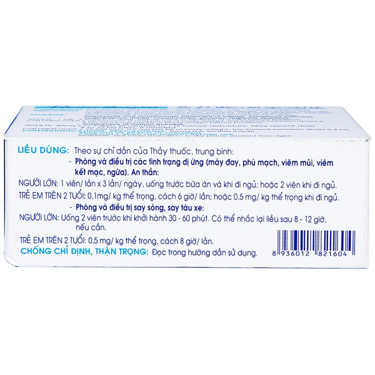 Thuốc Promethazin 15mg Nadyphar phòng và điều trị các tình trạng dị ứng, chống nôn (5 vỉ x 20 viên)  