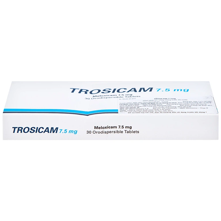 Thuốc Trosicam 7.5mg Alpex Pharma điều trị viêm đau xương khớp (3 vỉ x 10 viên)