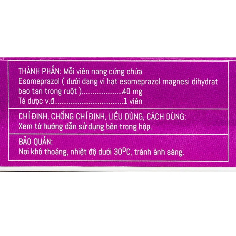 Thuốc Esomeprazol 40-HV điều trị trào ngược dạ dày, thực quản (3 vỉ x 10 viên)