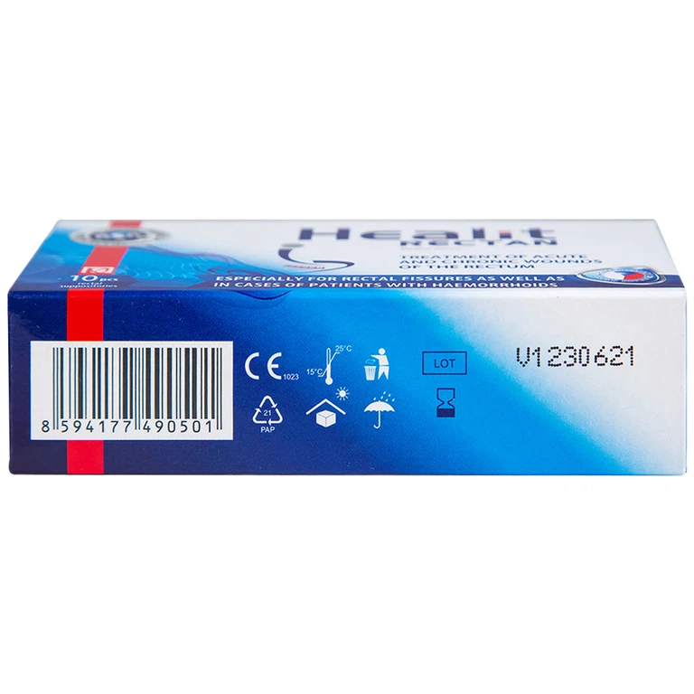 Viên đạn đặt hậu môn, trực tràng Healit Rectan VHPharma thúc đẩy nhanh quá trình lành vết thương (10 viên)
