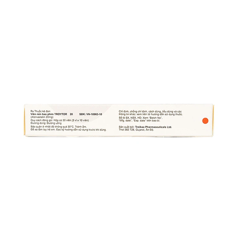 Thuốc Troytor 20 Troikka hỗ trợ giảm cholesterol toàn phần (3 vỉ x 10 viên) 