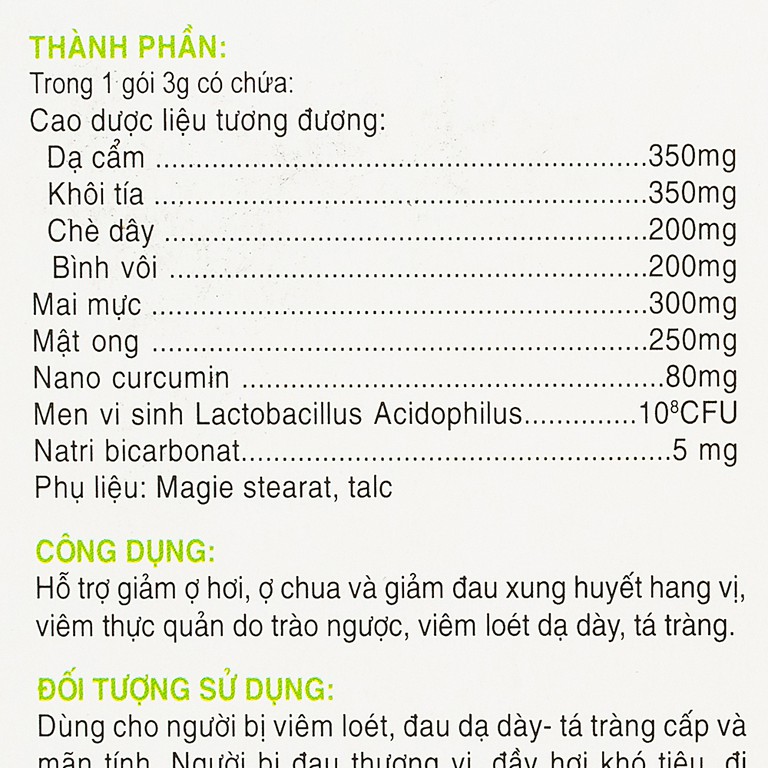 Cốm dạ dày Stomac Dakvin hỗ trợ giảm ợ hơi, ợ chua (10 gói)