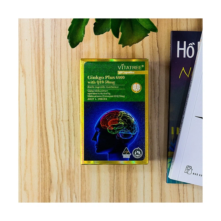 Viên uống Ginkgo Plus 6000 With Q10 50mg Vitatree hỗ trợ cải thiện trí nhớ (60 viên)