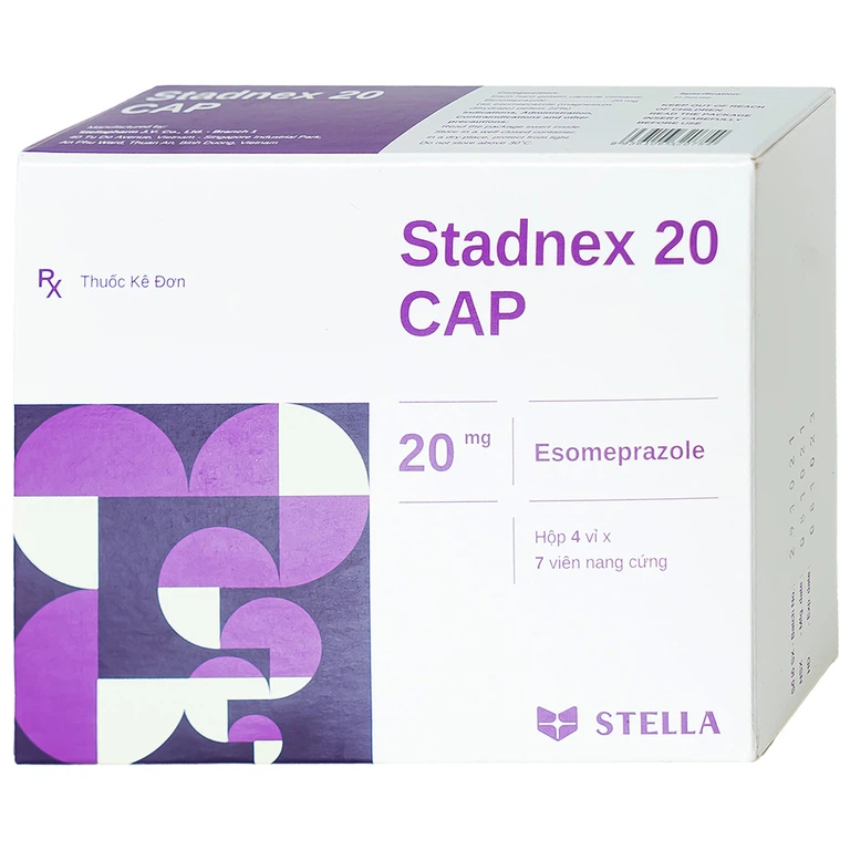 Thuốc Stadnex 20 CAP Stella điều trị trào ngược dạ dày, thực quản (4 vỉ x 7 viên)