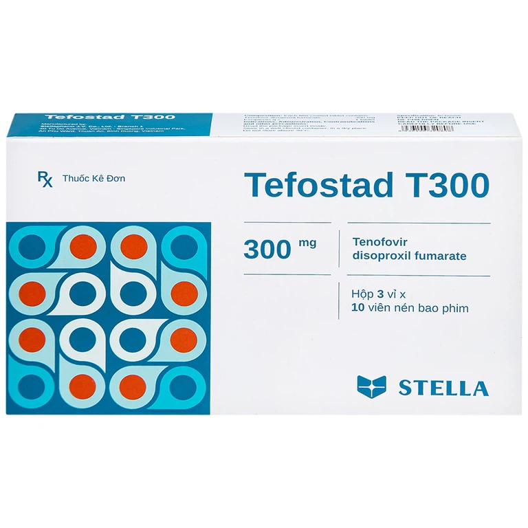 Thuốc Tefostad T300 Stella phòng và điều trị nhiễm HIV-1 (3 vỉ x 10 viên)