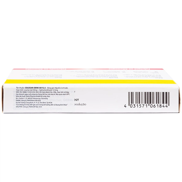Thuốc Colosar-Denk 50/12.5 Denk điều trị tăng huyết áp (2 vỉ x 14 viên)