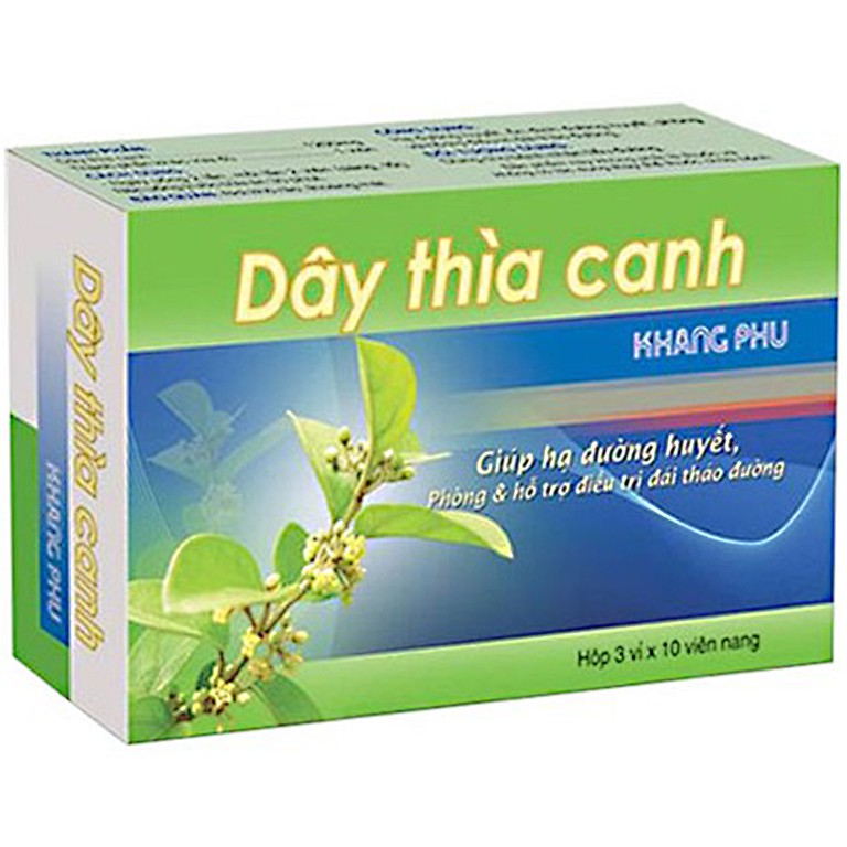 Viên uống Dây Thìa Canh Khang Phú giúp hạ đường huyết, phòng và hỗ trợ điều trị đái tháo đường (3 vỉ x 10 viên)