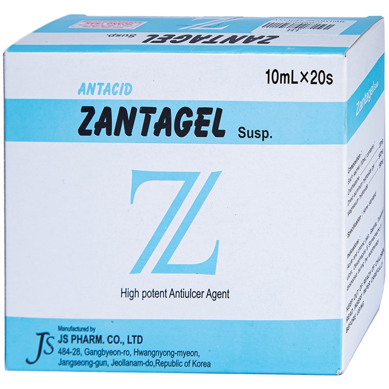 Hỗn dịch Zantagel Susp JS Pharm điều trị đau cấp tính và mãn tính, viêm dạ dày (20 gói x 10ml)