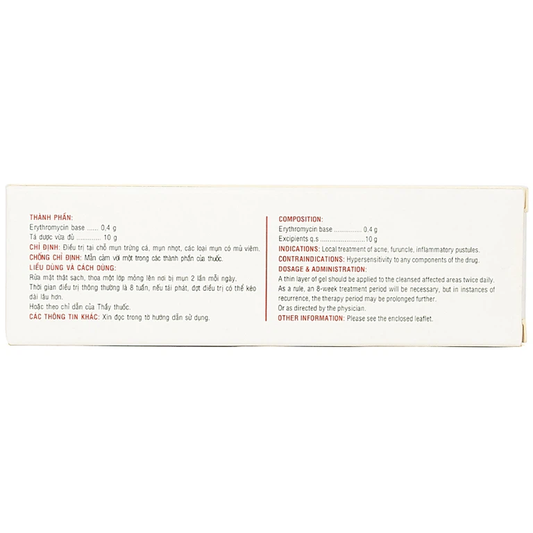 Gel bôi da Medskin Ery DHG Pharma điều trị mụn trứng cá, mụn nhọt, mủ (10g)