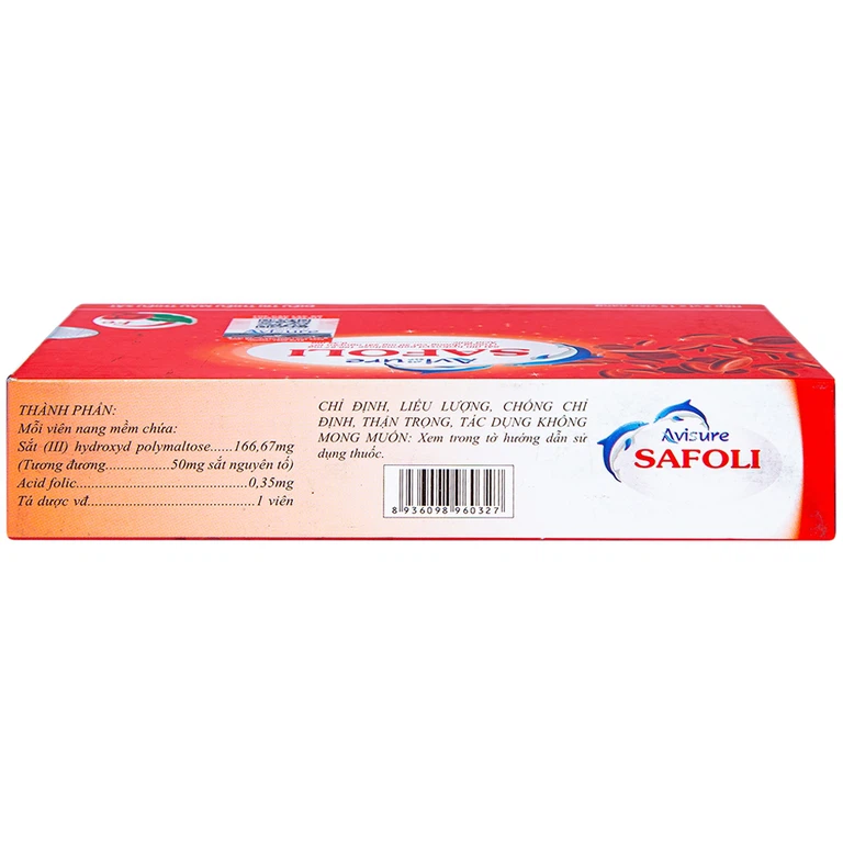 Thuốc Safoli Avisure điều trị thiếu máu, thiếu sắt trong kỳ mang thai (2 vỉ x 15 viên)