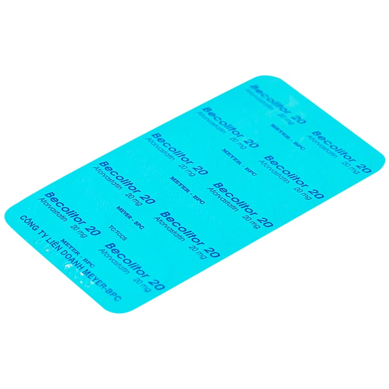 Thuốc Becolitor 20mg Meyer-BPC điều trị tăng cholesterol toàn phần, LDL-cholesterol (30 viên)