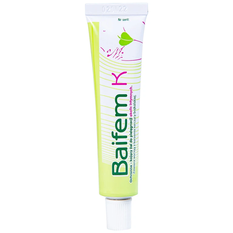 Gel thảo dược Baifem K Herbapol làm dịu nhẹ, giảm cảm giác khó chịu do ngứa, kích ứng, mẩn đỏ da (15g)