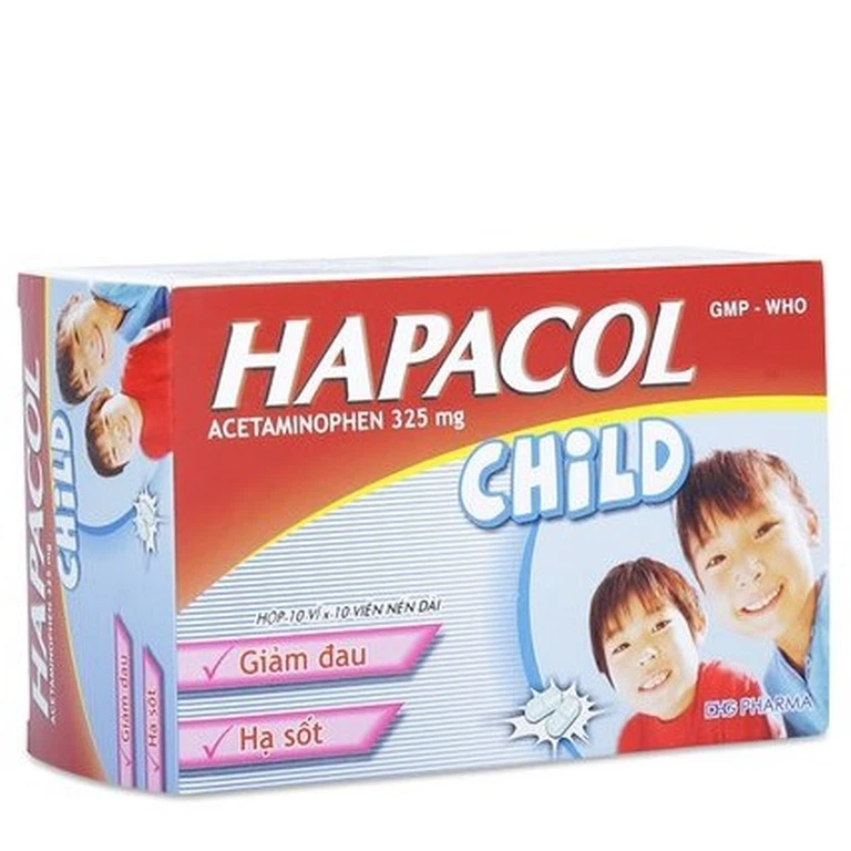 Thuốc Hapacol Child 325 DHG giảm đau, hạ sốt (10 vỉ x 10 viên)