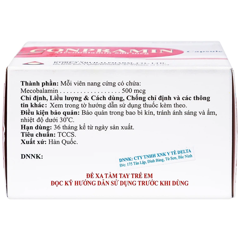 Thuốc Conpramin 500mcg Arlico điều trị bệnh lý thần kinh ngoại biên (10 vỉ x 10 viên)