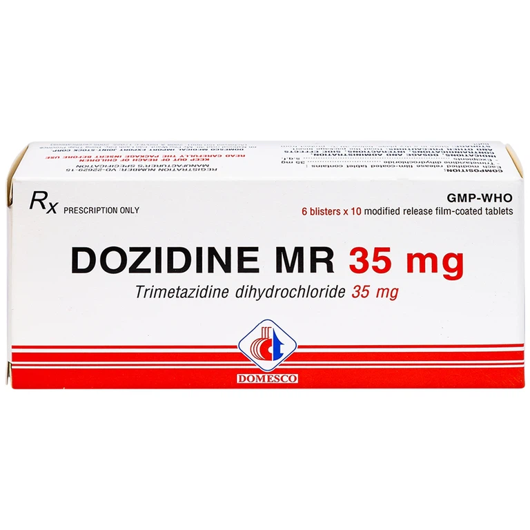 Thuốc Dozidine MR 35mg Domesco điều trị triệu chứng đau thắt ngực ổn định (6 vỉ x 10 viên)