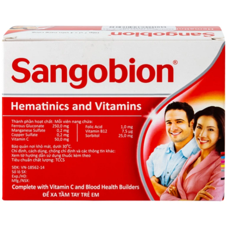 Thuốc Sangobion Merck phòng ngừa và điều trị thiếu máu  (7 vỉ x 4 viên) 