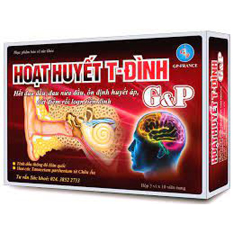 Viên uống Hoạt Huyết T-Đình G&P hỗ trợ điều trị đau đầu, đau nửa đầu, ổn định huyết áp (3 vỉ x 10 viên)