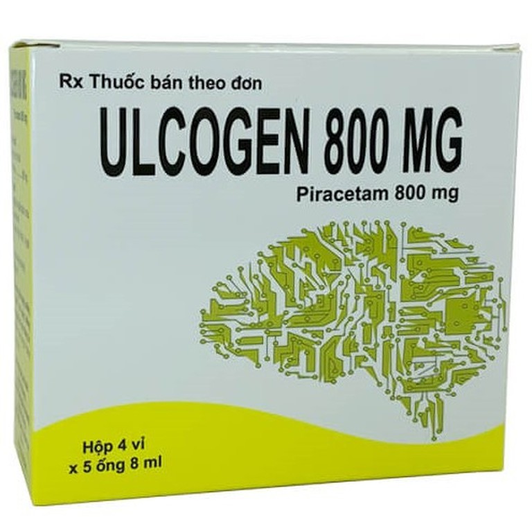 Dung dịch uống Ulcogen 800mg CPC1 điều trị rung giật cơ nguồn gốc vỏ não, thiếu máu não (4 vỉ x 5 ống x 8ml)