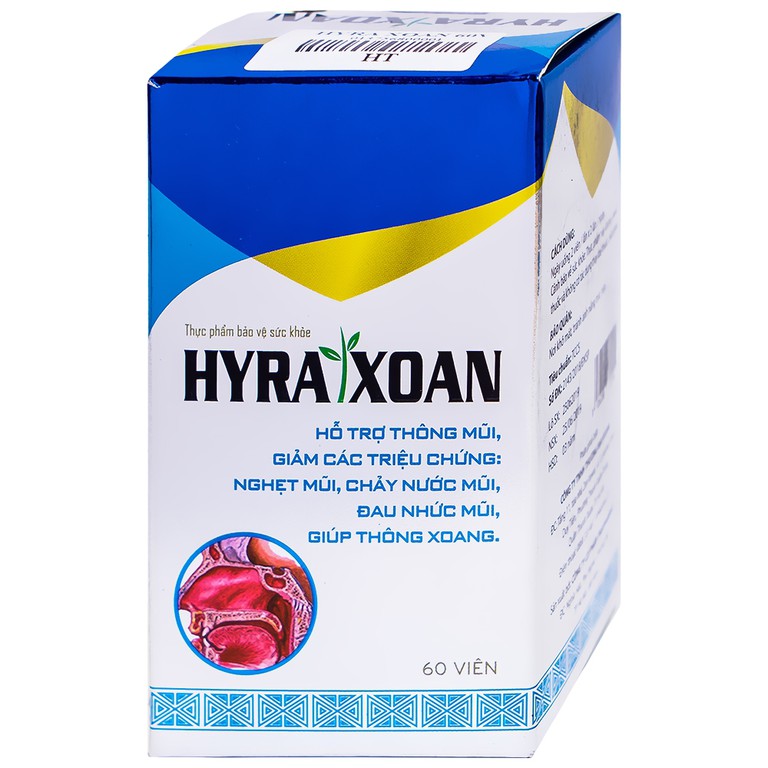 Viên uống Hyra Xoan Truepharmco hỗ trợ giảm các triệu chứng viêm xoang (60 viên)