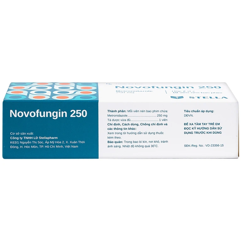 Thuốc Novofungin 250 Stella điều trị và phòng ngừa nhiễm khuẩn kỵ khí (2 vỉ x 10 viên)