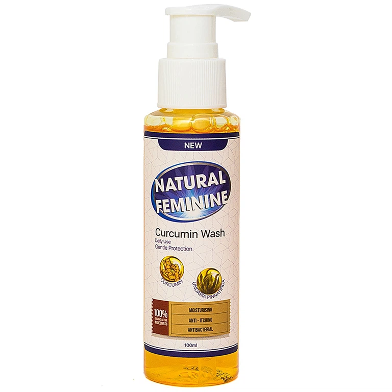 Dung dịch vệ sinh phụ nữ Natural Feminine Curcumin Wash 100ml làm sạch, dưỡng ẩm da nhạy cảm