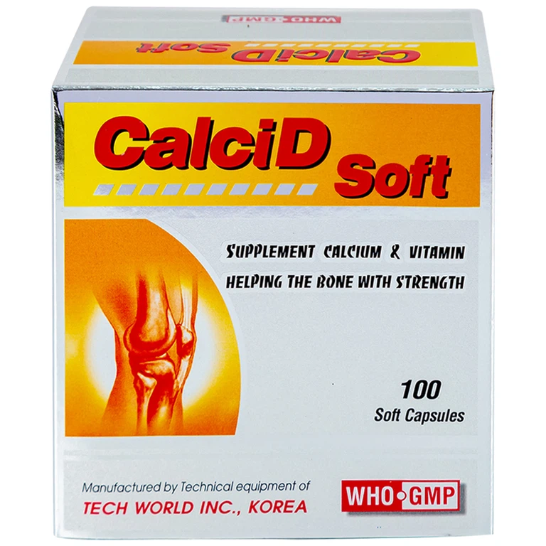 Thuốc Calcid Soft cung cấp Calci và Vitamin D, giúp xương chắc khỏe (10 vỉ x 10 viên)