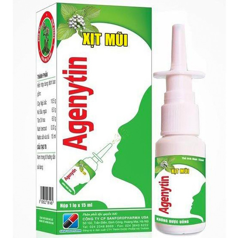Xịt mũi Agenytin Hà Thành điều trị viêm mũi và viêm mũi dị ứng (15ml)