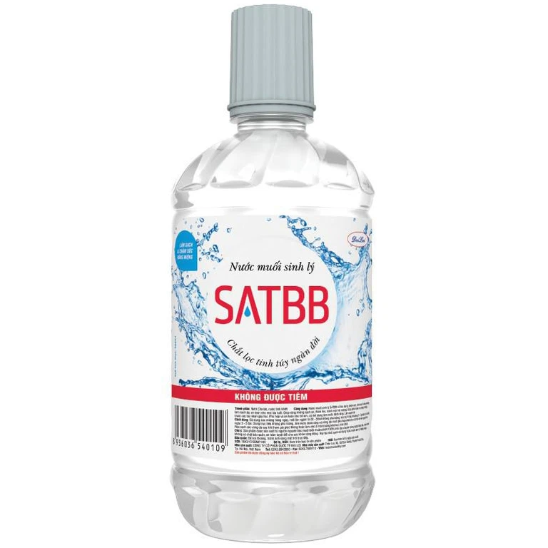 Nước muối sinh lý SATBB Đại Lợi tiêu diệt 99.99% vi khuẩn (550ml x 21 chai)