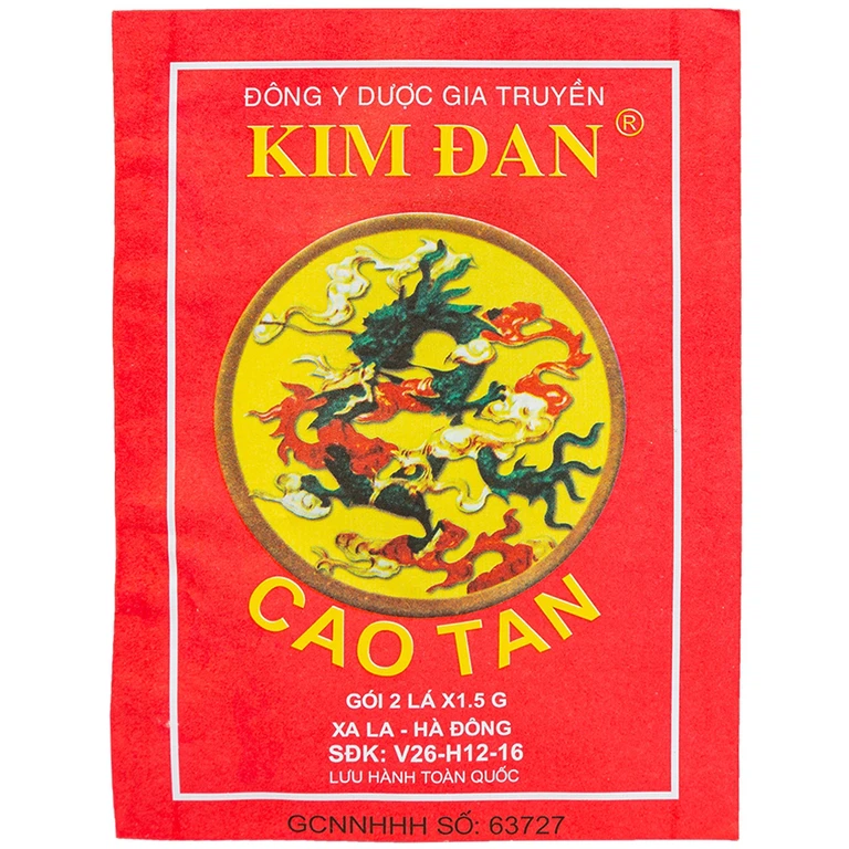 Miếng dán Cao Tan Kim Đan điều trị quai bị, viêm tấy (2 lá x 1.5g)