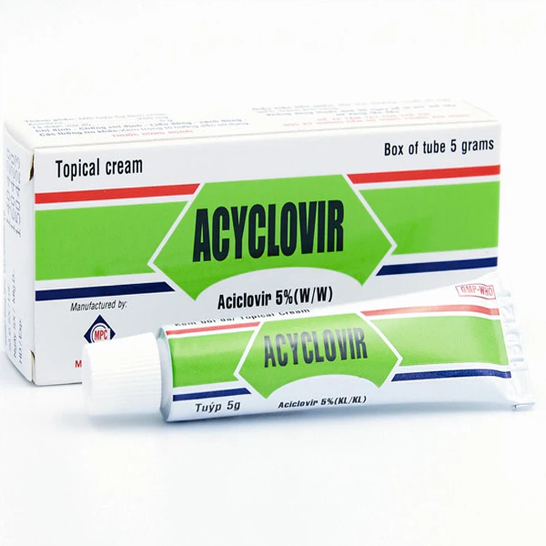 Kem bôi da Acyclovir Medipharco điều trị nhiễm virus Herpes simplex (5g)
