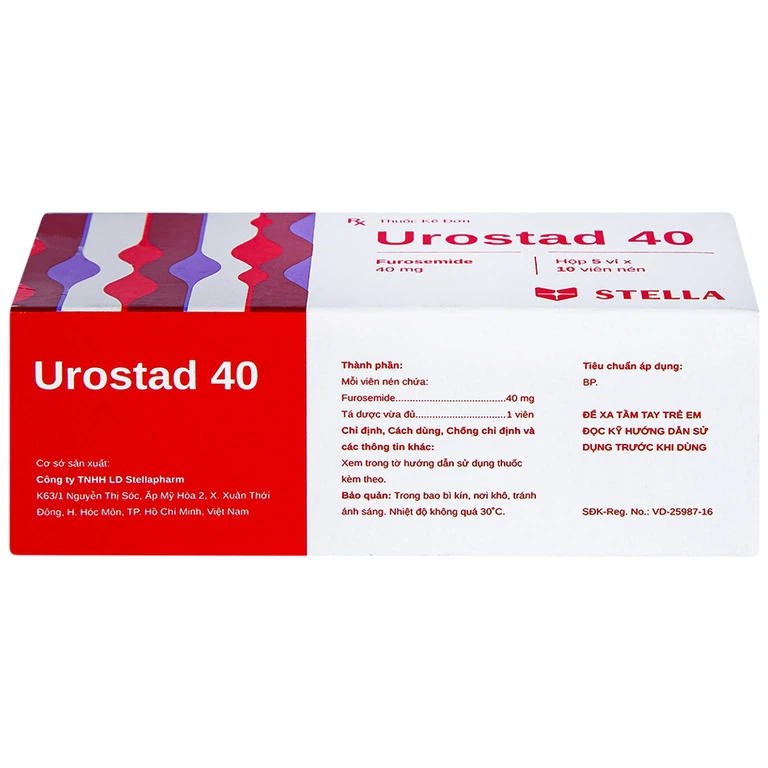 Thuốc Urostad 40 Stella điều trị phù phổi cấp (5 vỉ x 10 viên)