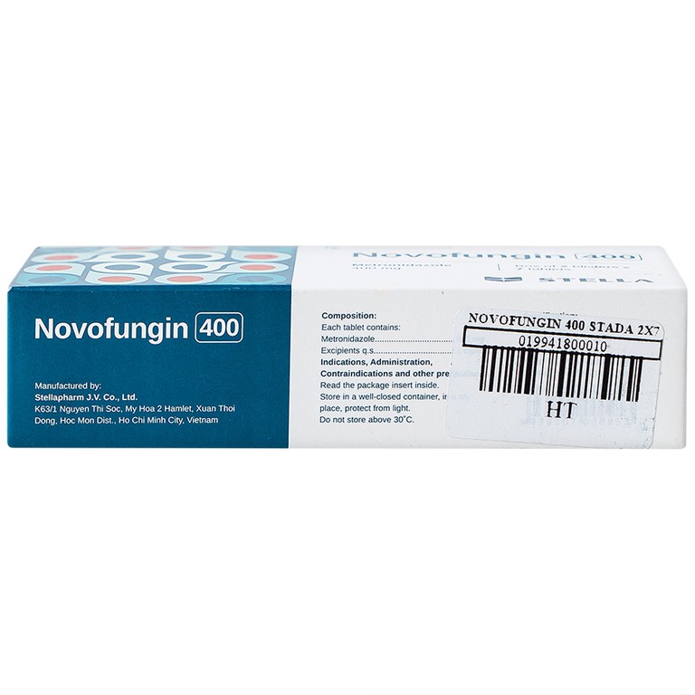 Thuốc Novofungin 400 Stella điều trị nhiễm nhiễm động vật nguyên sinh nhạy cảm (2 vỉ x 7 viên)