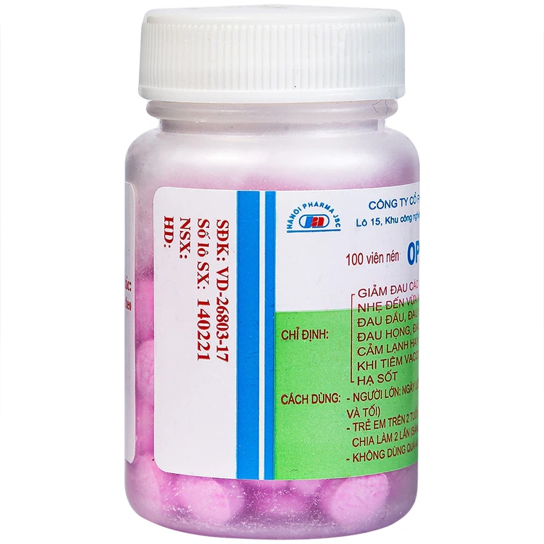 Viên nén Ophazidon Hanoi Pharma giảm đau đầu, đau bụng kinh, đau cơ bắp (100 viên)