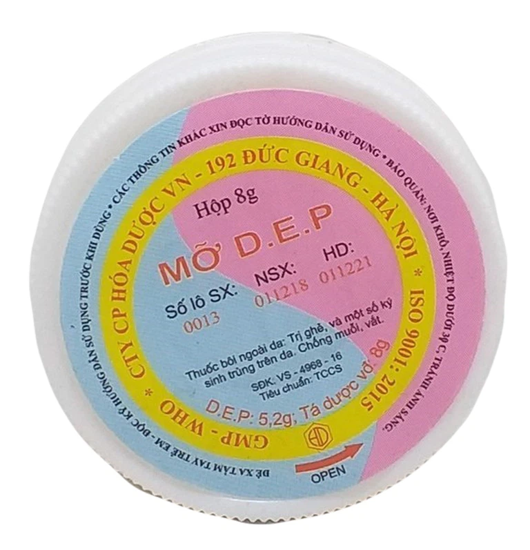 Thuốc mỡ D.E.P Hóa Dược điều trị ghẻ ngứa, ký sinh trùng trên da (8g) 