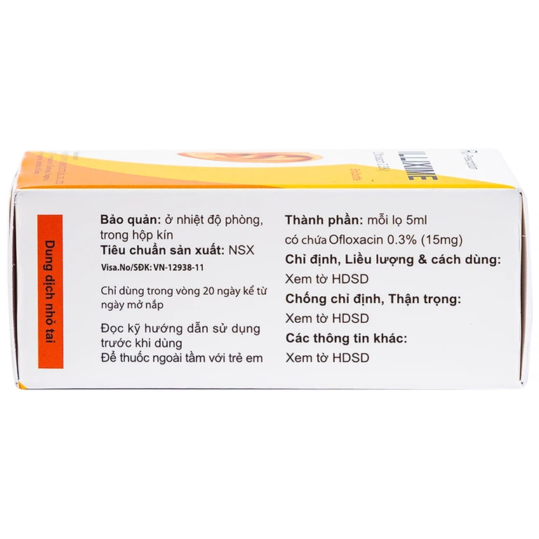Dung dịch nhỏ tai ILLixime 0.3% Hanlim điều trị viêm tai ngoài, viêm tai giữa mạn tính (5ml)