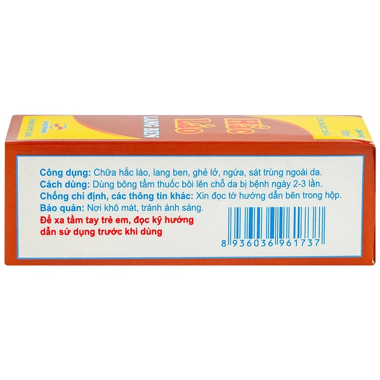 Cồn thuốc chữa Hắc Lào Lang Ben Hadiphar (10ml)