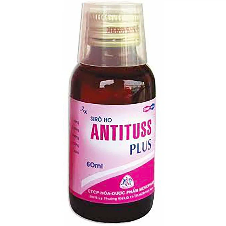 Siro ho Antituss Plus Mekophar vị dâu hỗ trợ giảm ho (60ml)