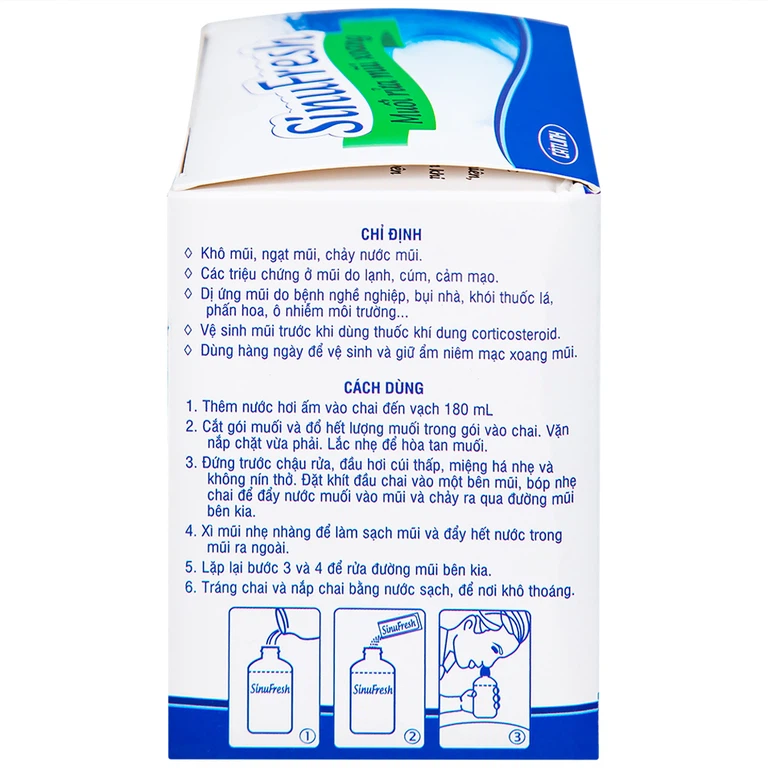 Muối rửa mũi xoang SinuFresh làm sạch dịch nhầy (50 gói) 