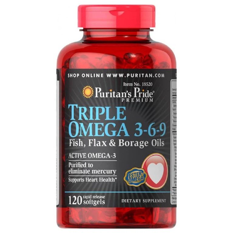 Viên uống Triple Omega 3-6-9 hỗ trợ bảo vệ và phòng ngừa các bệnh về tim mạch (120 viên)