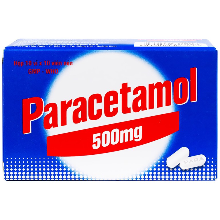 Thuốc Paracetamol 500mg Quapharco giảm đau nửa đầu, cảm lạnh, cảm cúm, đau họng (10 vỉ x 10 viên)