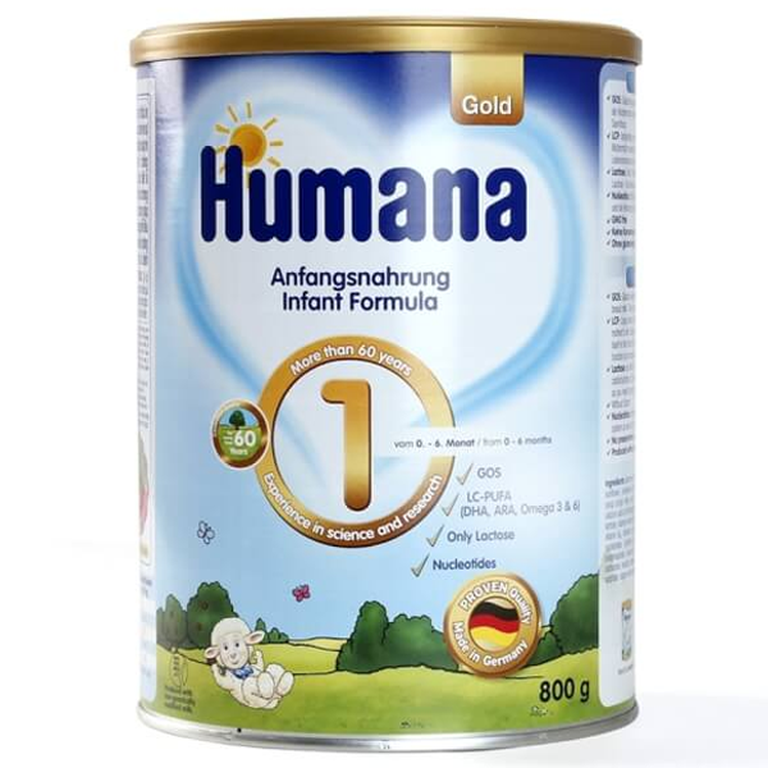 Sữa bột Humana Gold bổ sung cho chế độ ăn thiếu sữa mẹ cho trẻ từ 0 - 6 tháng (800g)