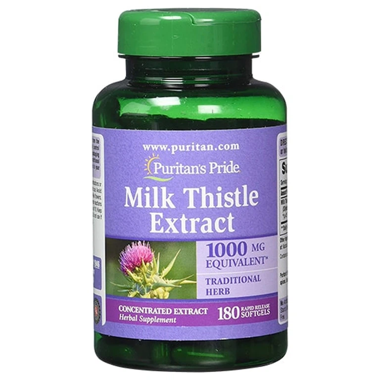 Viên uống Milk Thistle Extract 1000mg hỗ trợ giải độc gan, tăng cường chức năng gan (180 viên)