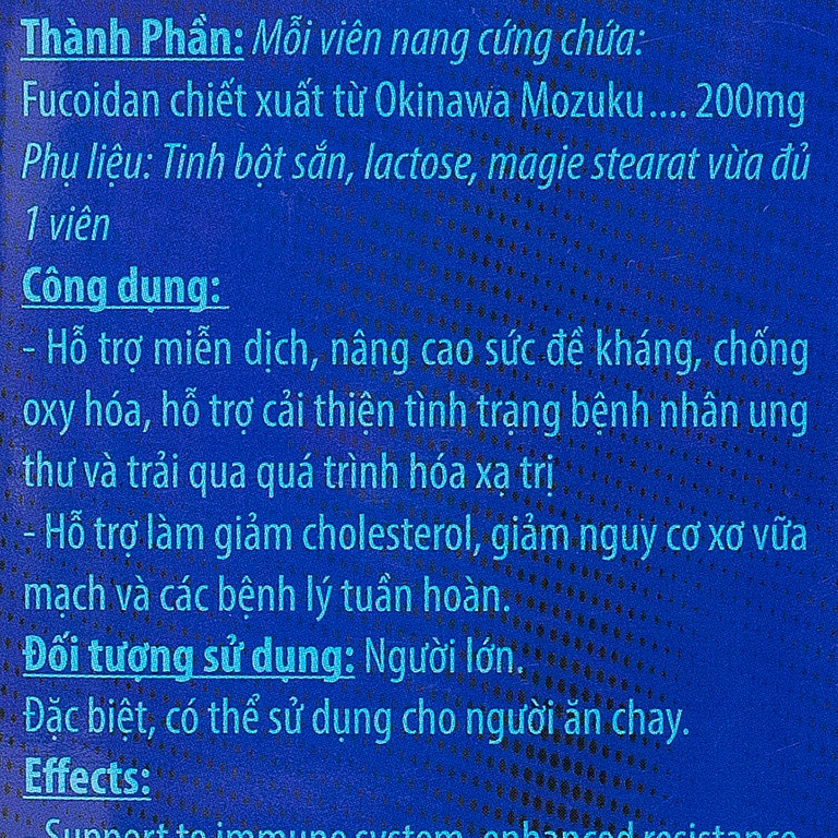 Viên uống Fucoidan Kingphar tăng cường miễn dịch (40 viên)